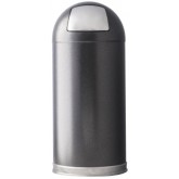 WITT Metal Push Top Dome Indoor Trash Receptacle  - 15 gallon, Silver